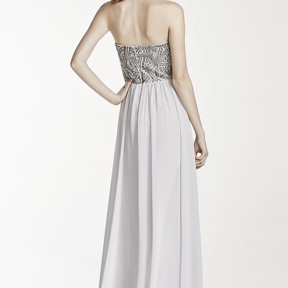 Strapless Geometric Beaded Prom Dress - Picture 2 of 4